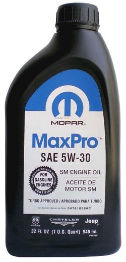 Engine oil Chrysler/Mopar MaxPro 5W-30, 0,946L Chrysler/Mopar 04761 838MA