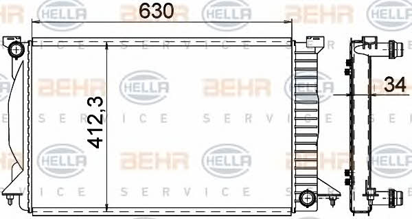 Behr-Hella 8MK 376 766-334 Radiator, engine cooling 8MK376766334