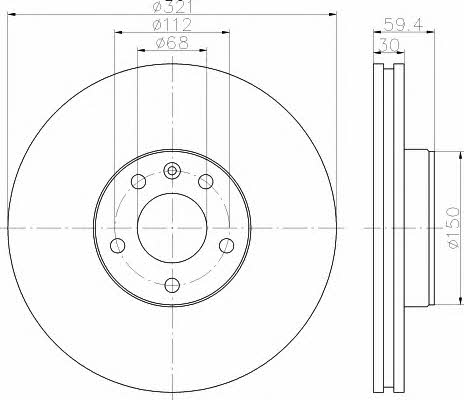 Hella-Pagid 8DD 355 121-151 Front brake disc ventilated 8DD355121151