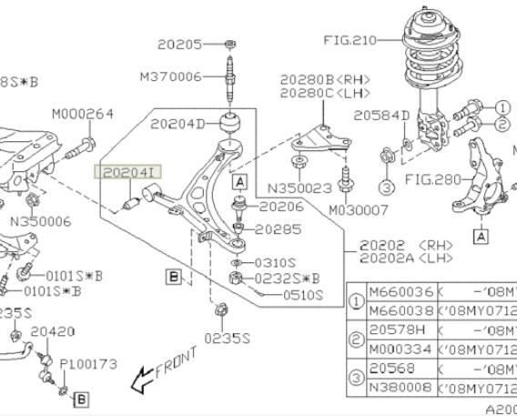 Subaru Front lower control arm front bushing – price 147 PLN
