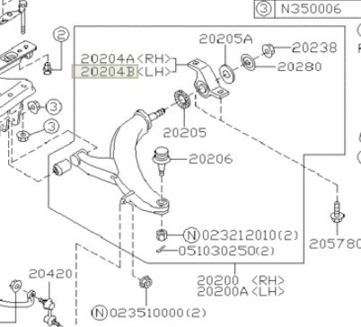 Subaru Silent block, front lower arm, rear left – price 481 PLN