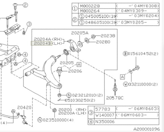 Subaru Silent block, front lower arm, rear left – price 400 PLN