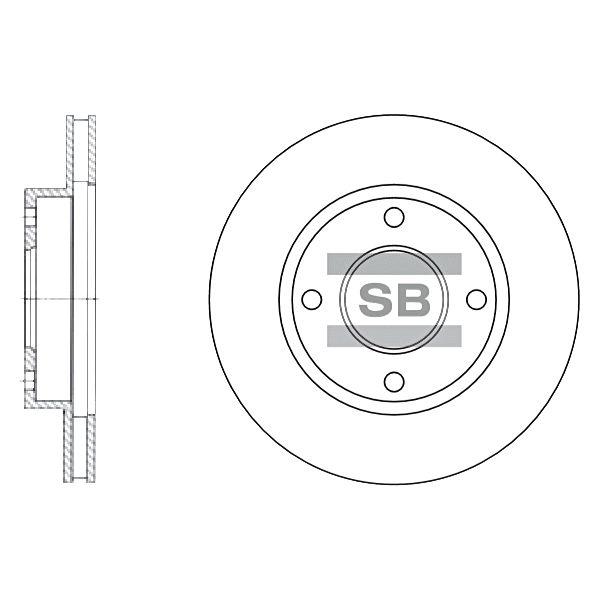Sangsin SD3027 Front brake disc ventilated SD3027