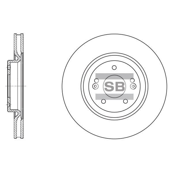 Sangsin SD1070 Front brake disc ventilated SD1070
