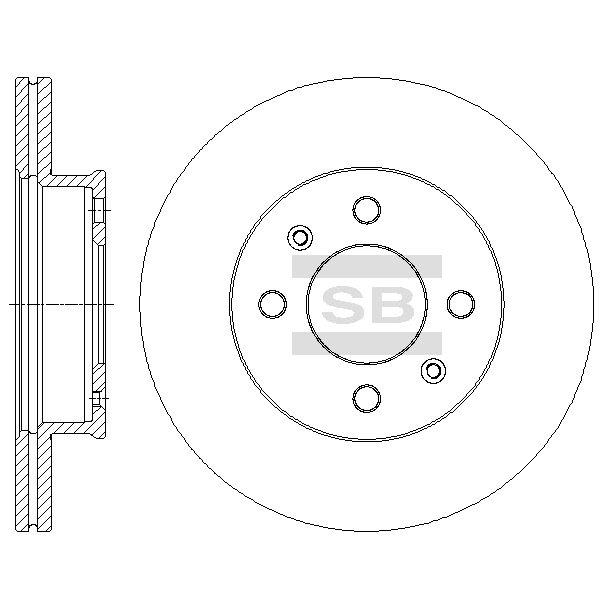 Sangsin SD1090 Front brake disc ventilated SD1090