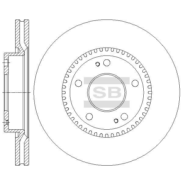 Sangsin SD1058 Front brake disc ventilated SD1058