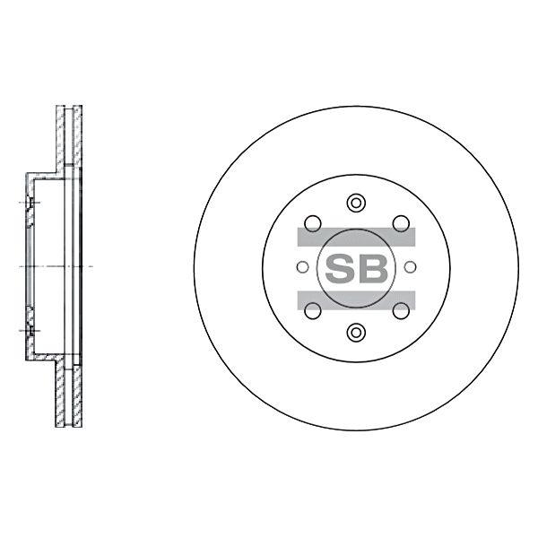 Sangsin SD4105 Front brake disc ventilated SD4105
