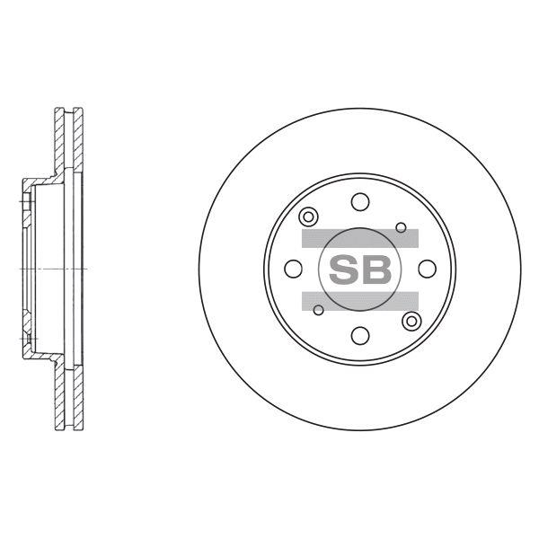 Sangsin SD4104 Front brake disc ventilated SD4104
