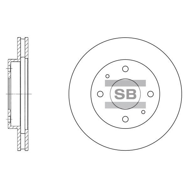 Sangsin SD4302 Front brake disc ventilated SD4302
