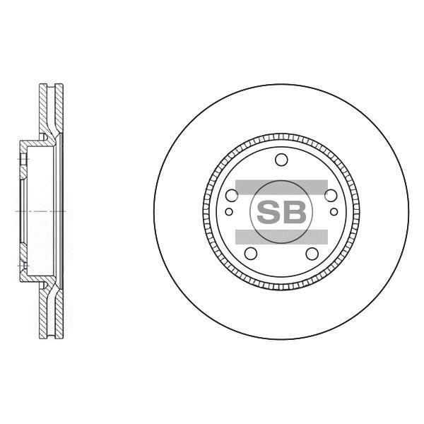 Sangsin SD1048 Front brake disc ventilated SD1048