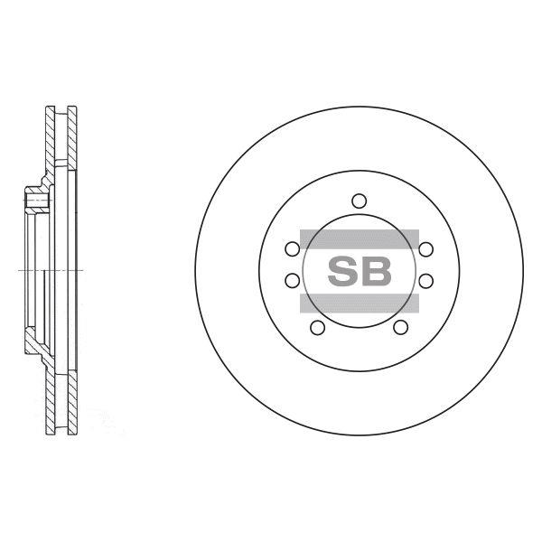 Sangsin SD1027 Front brake disc ventilated SD1027