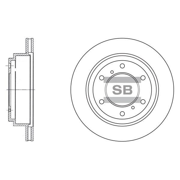 Sangsin SD4307 Rear ventilated brake disc SD4307