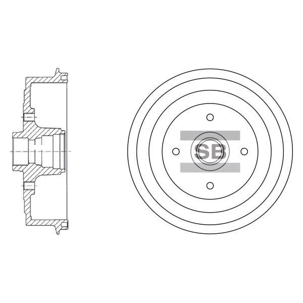 Sangsin SD3036 Rear brake drum SD3036