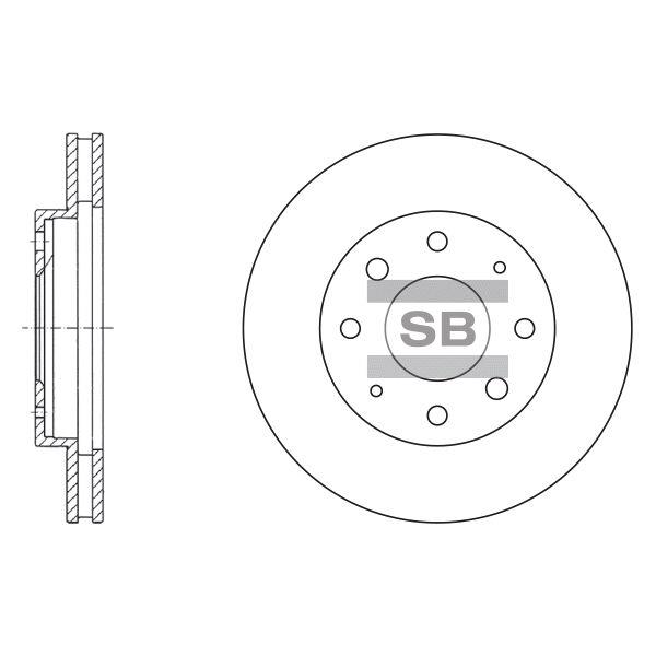 Sangsin SD1041 Front brake disc ventilated SD1041