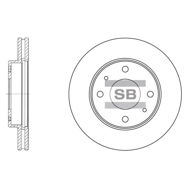 Sangsin SD1043 Front brake disc ventilated SD1043