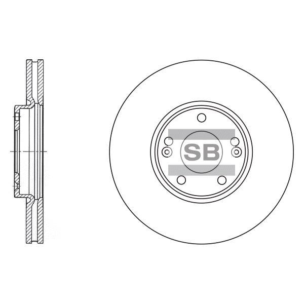 Sangsin SD1023 Front brake disc ventilated SD1023