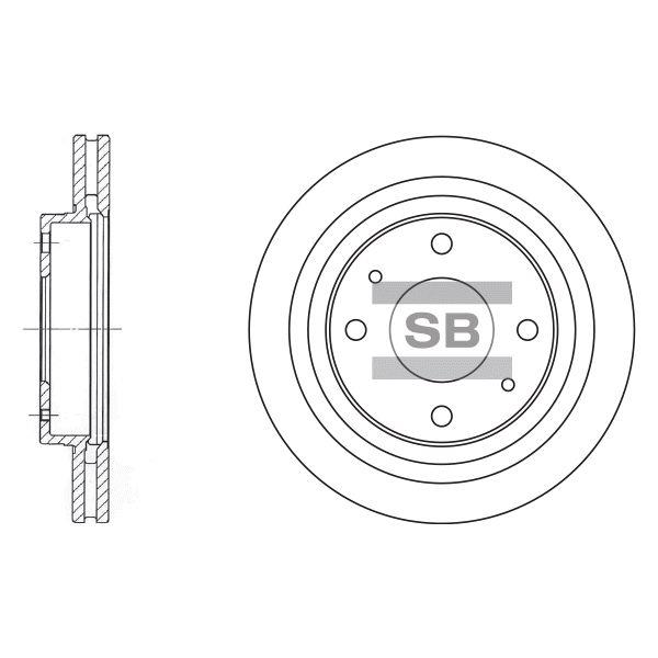 Sangsin SD1045 Front brake disc ventilated SD1045