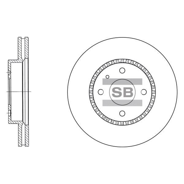 Sangsin SD3005 Front brake disc ventilated SD3005