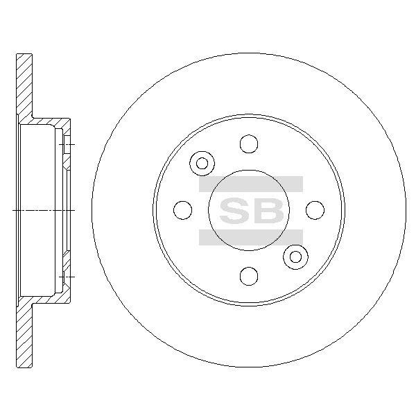 Sangsin SD3050 Unventilated front brake disc SD3050