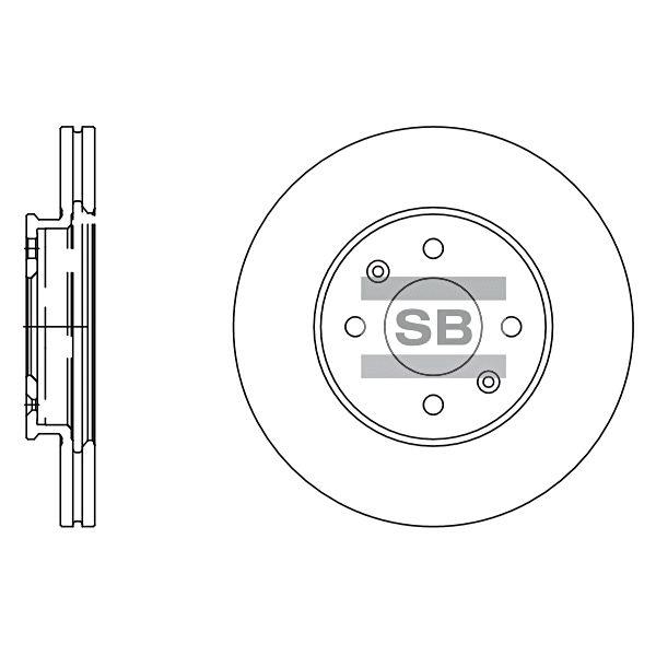 Sangsin SD2039 Front brake disc ventilated SD2039