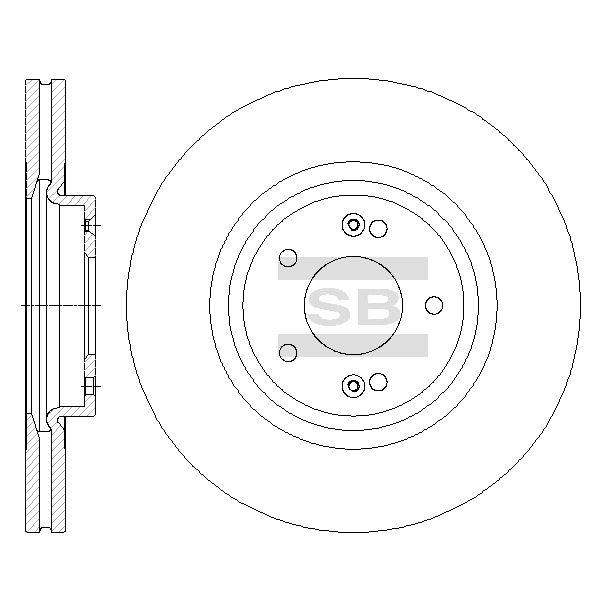 Sangsin SD1075 Front brake disc ventilated SD1075