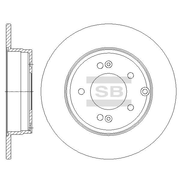 Sangsin SD1099 Rear brake disc, non-ventilated SD1099