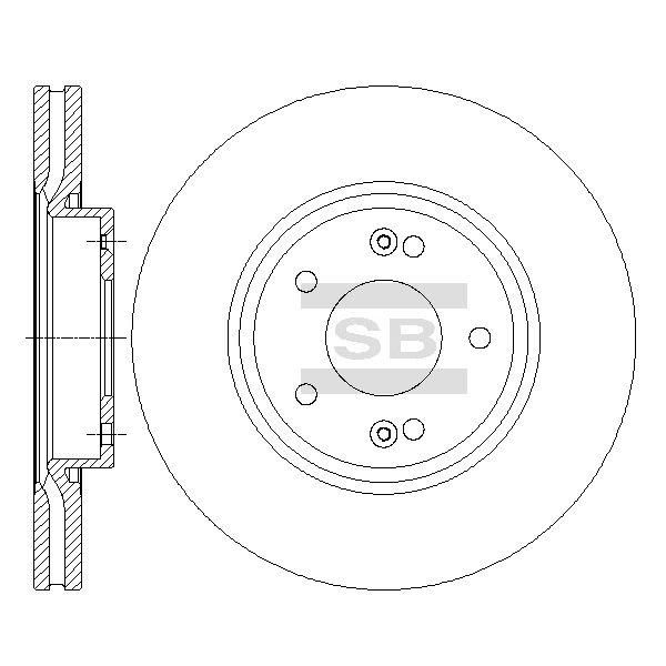 Sangsin SD1086 Front brake disc ventilated SD1086