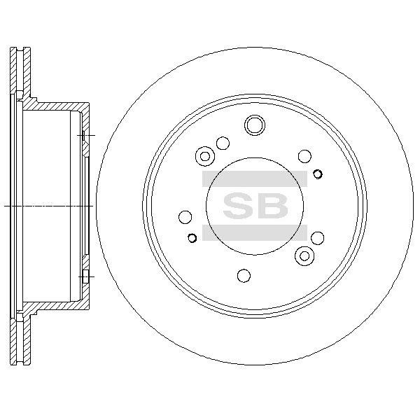 Sangsin SD2056 Rear ventilated brake disc SD2056