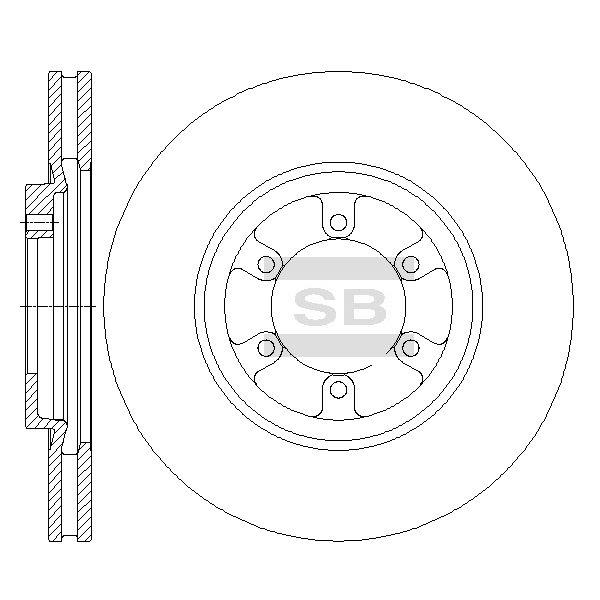 Sangsin SD1088 Front brake disc ventilated SD1088