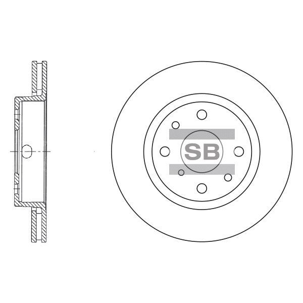 Sangsin SD2015 Front brake disc ventilated SD2015