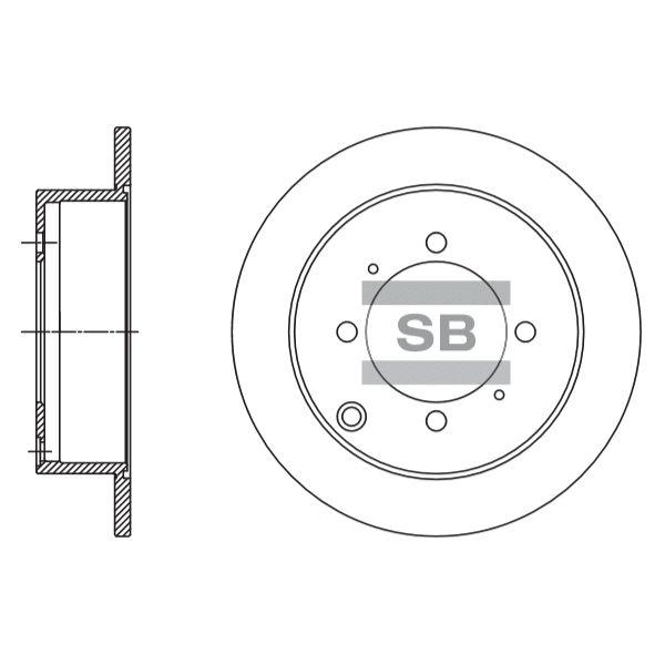 Sangsin SD1138 Rear brake disc, non-ventilated SD1138