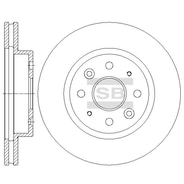 Sangsin SD2044 Front brake disc ventilated SD2044