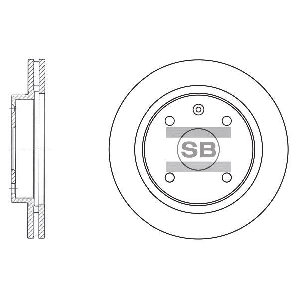 Sangsin SD3009 Front brake disc ventilated SD3009