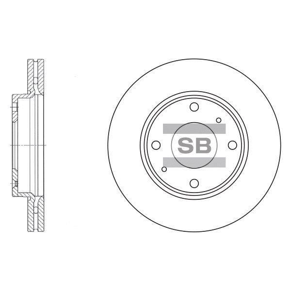 Sangsin SD1016 Front brake disc ventilated SD1016