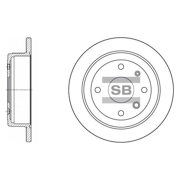 Sangsin SD3008 Rear brake disc, non-ventilated SD3008