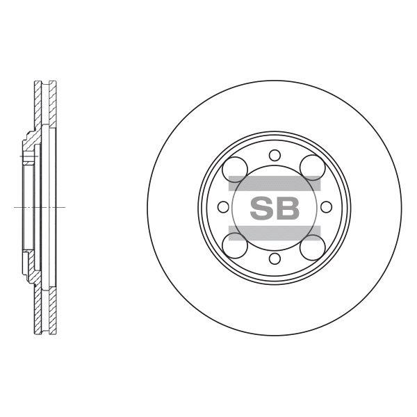Sangsin SD1014 Front brake disc ventilated SD1014