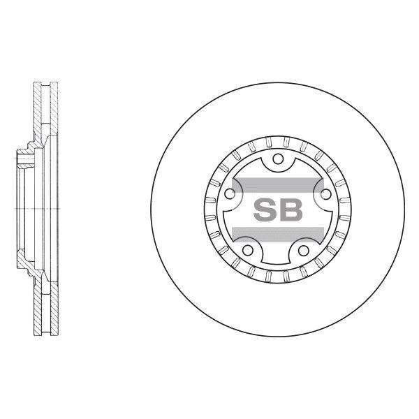 Sangsin SD1030 Front brake disc ventilated SD1030