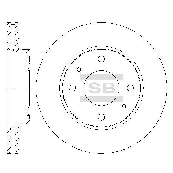 Sangsin SD1044 Front brake disc ventilated SD1044