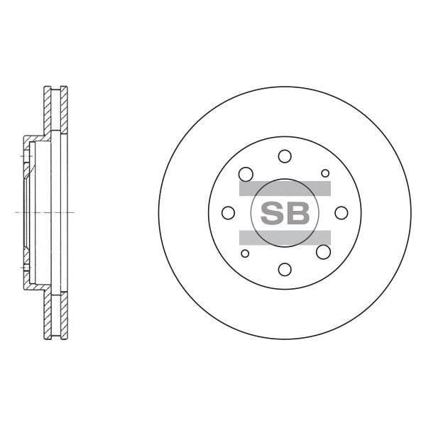 Sangsin SD1034 Front brake disc ventilated SD1034