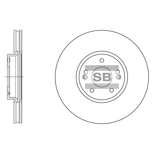 Sangsin SD1053 Front brake disc ventilated SD1053