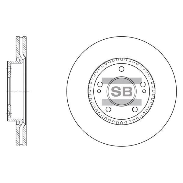 Sangsin SD1056 Front brake disc ventilated SD1056