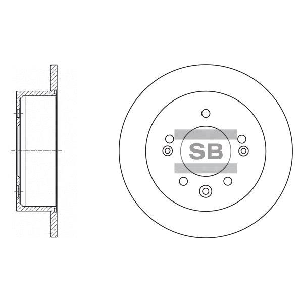 Sangsin SD1020 Rear brake disc, non-ventilated SD1020
