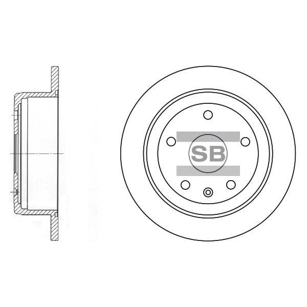 Sangsin SD3022 Rear brake disc, non-ventilated SD3022