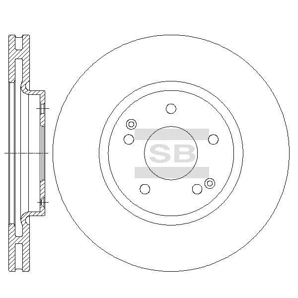 Sangsin SD3042 Front brake disc ventilated SD3042