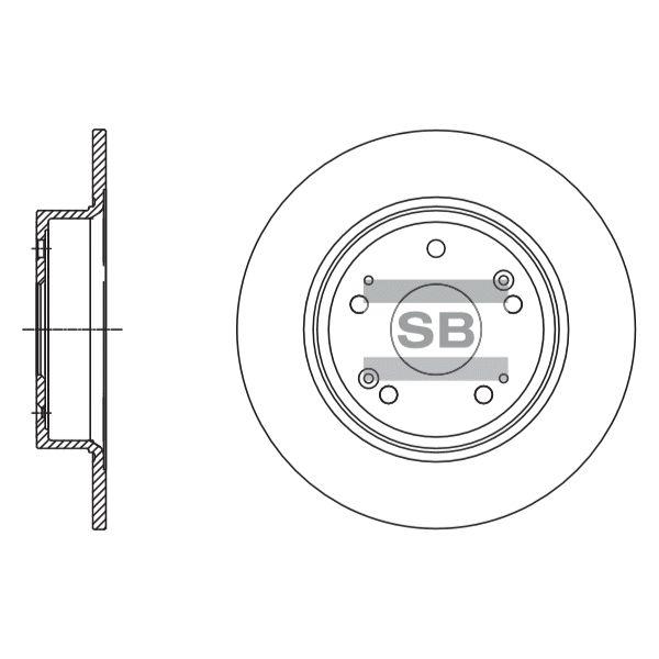 Sangsin SD4111 Rear brake disc, non-ventilated SD4111