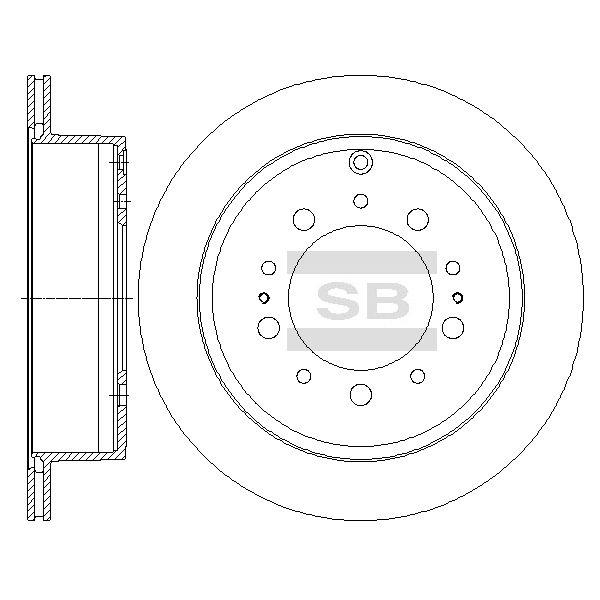 Sangsin SD4032 Rear ventilated brake disc SD4032