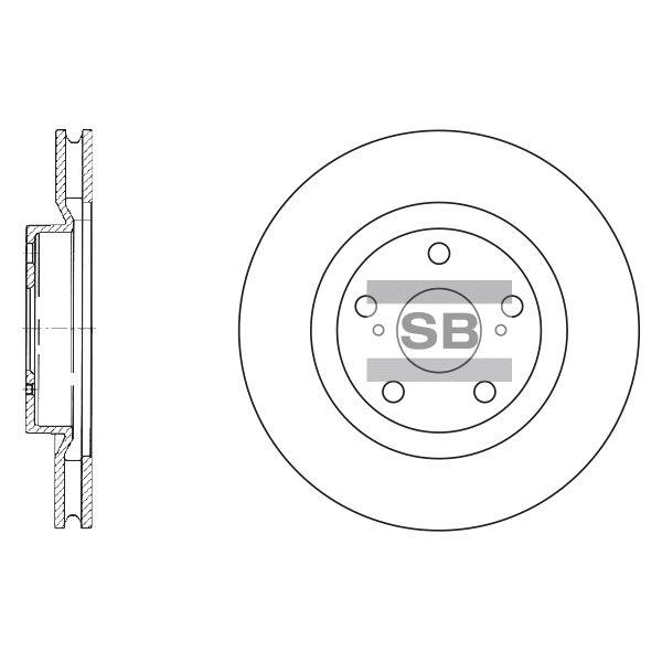 Sangsin SD4021 Front brake disc ventilated SD4021