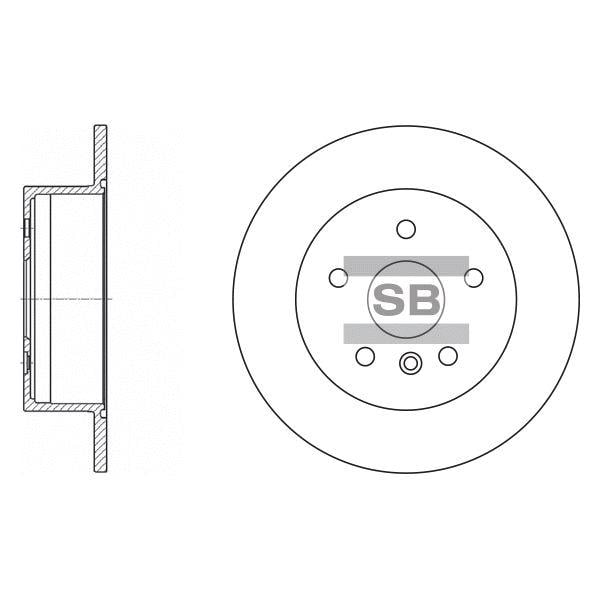 Sangsin SD4016 Rear brake disc, non-ventilated SD4016