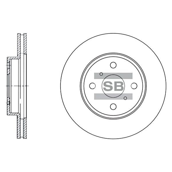 Sangsin SD4003 Front brake disc ventilated SD4003
