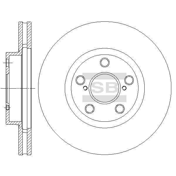 Sangsin SD4049 Front brake disc ventilated SD4049